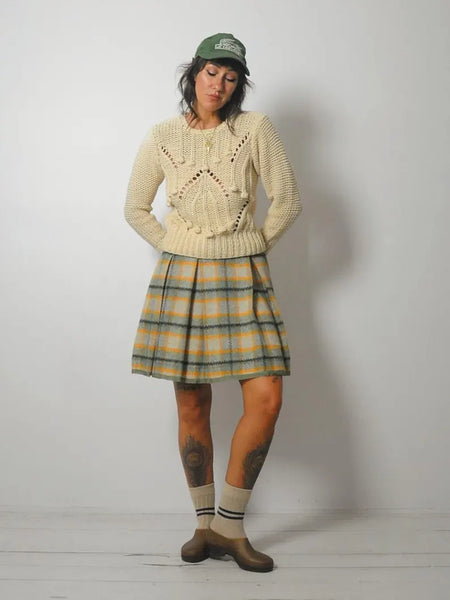 Handknit Cotton Bobble Sweater