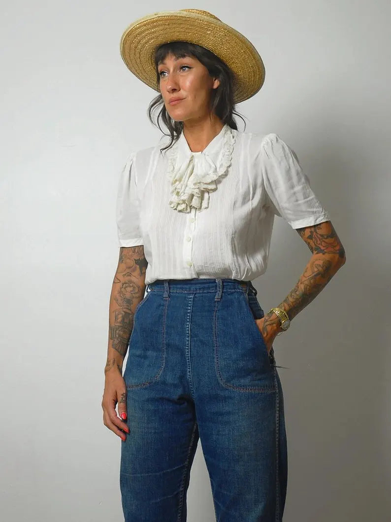 Cecilia Antique Ruffle Blouse
