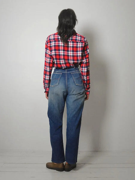 1970's Soft Red Plaid Flannel