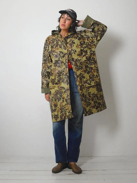 1980's Oversized Camo Rain Jacket