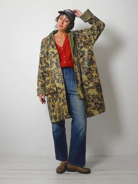 1980's Oversized Camo Rain Jacket
