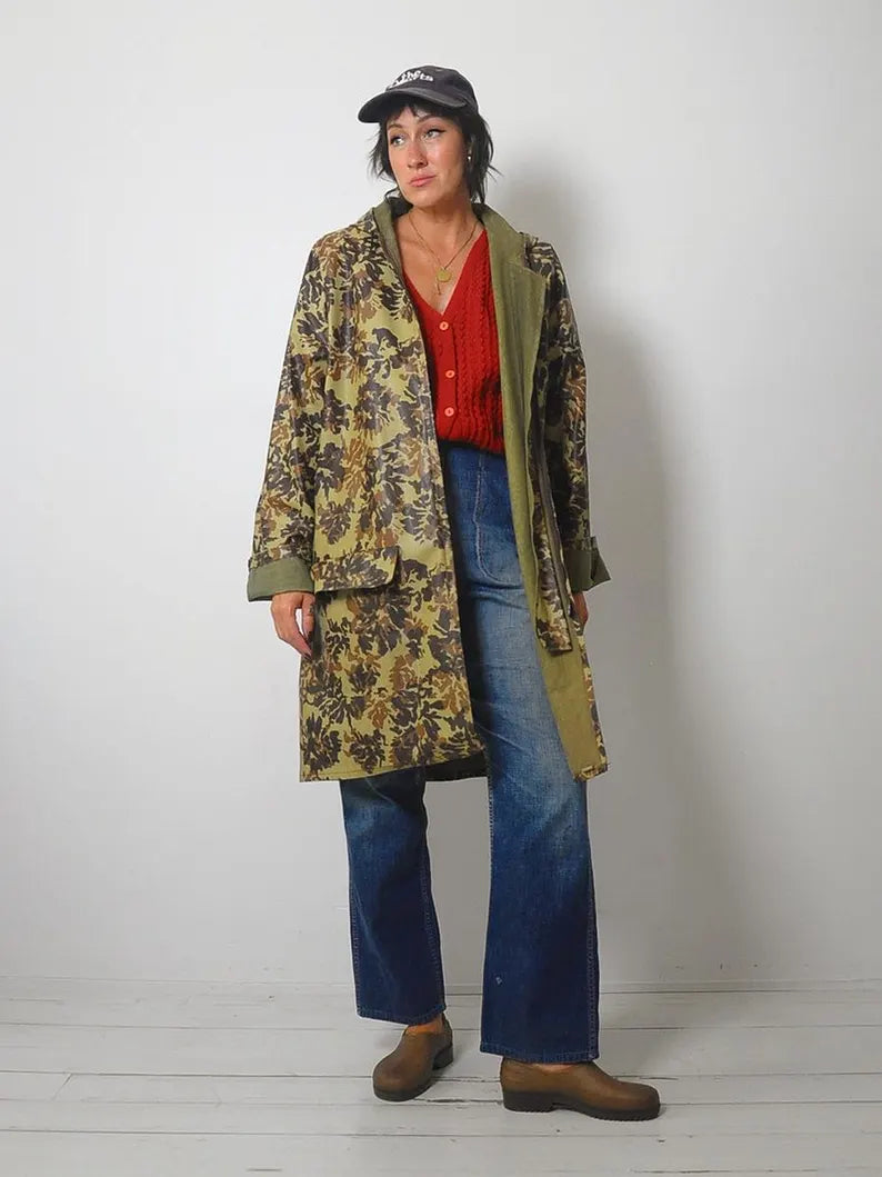 1980's Oversized Camo Rain Jacket