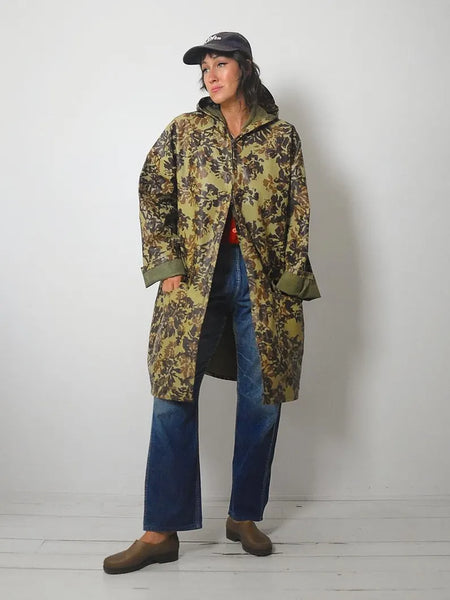 1980's Oversized Camo Rain Jacket