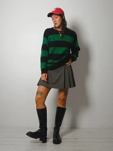 Forest Green Striped Sweater