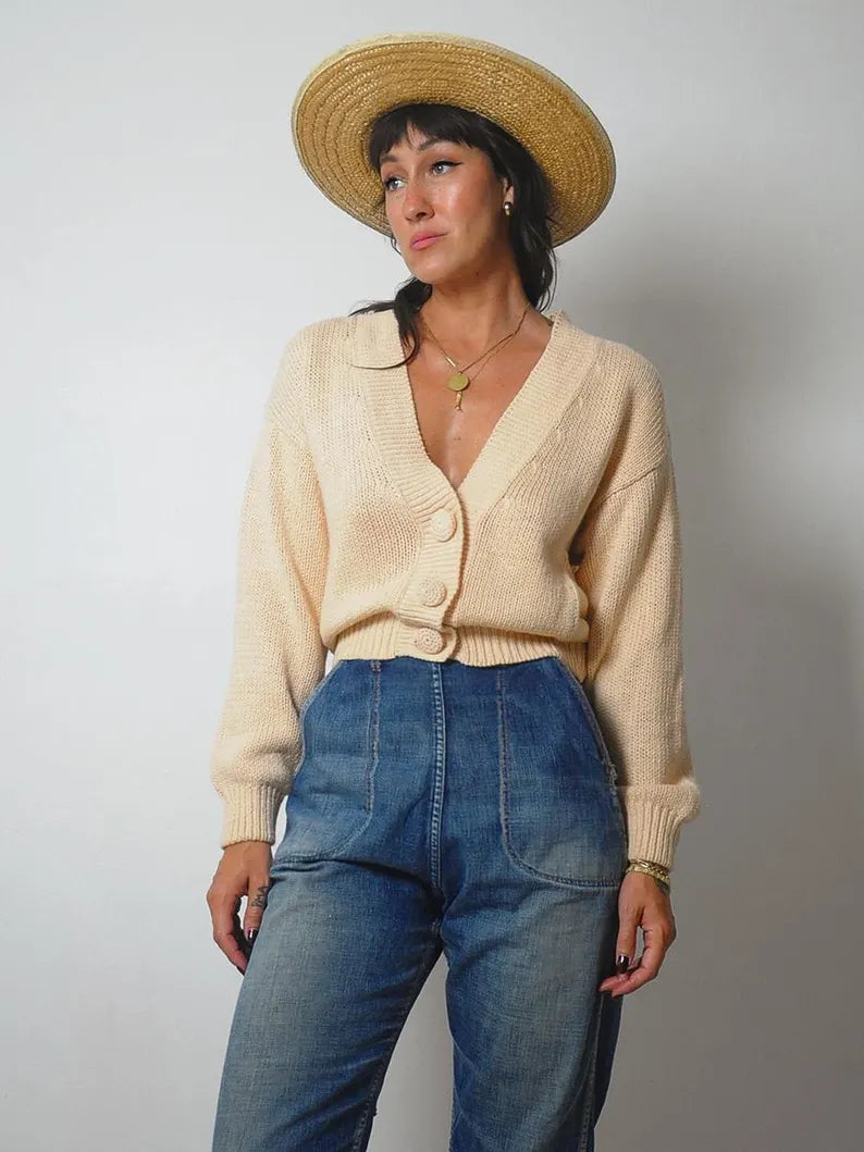 1980's Peach Cotton Cardigan