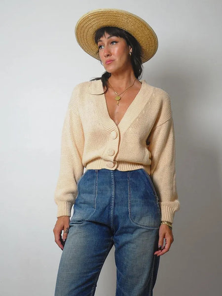 1980's Peach Cotton Cardigan