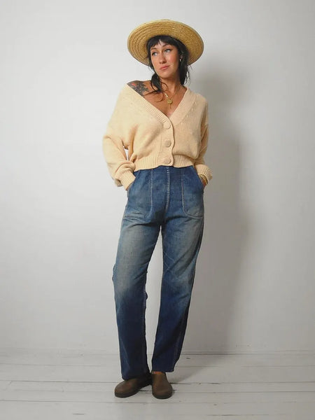 1980's Peach Cotton Cardigan