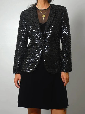 1960s Black Sequined Blazer