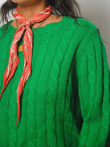 Kelly Green Cableknit sweater