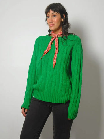 Kelly Green Cableknit sweater