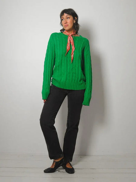 Kelly Green Cableknit sweater