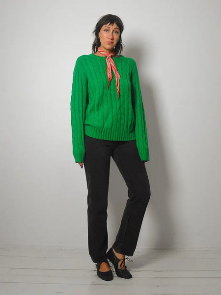 Kelly Green Cableknit sweater