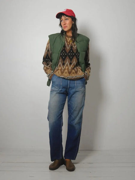 70's Forest Green Puffer Down Vest