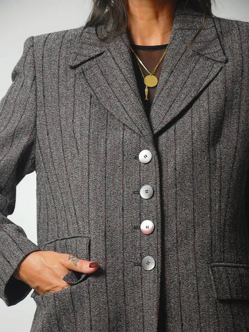 90's Gray Tweed Jacket