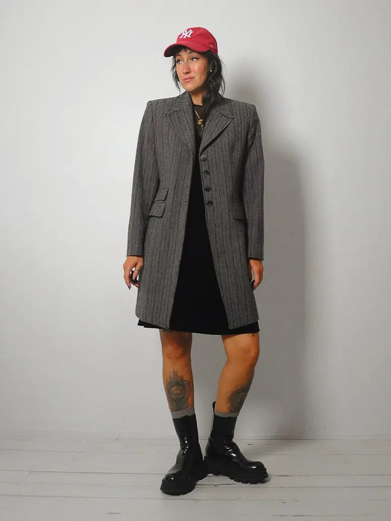 90's Gray Tweed Jacket