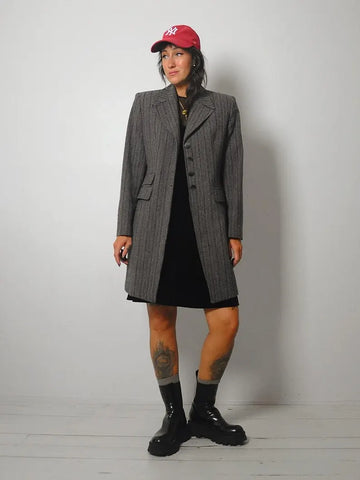 90's Gray Tweed Jacket