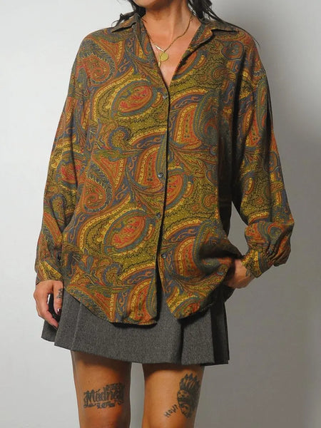 1990's Gap Paisley Print Blouse