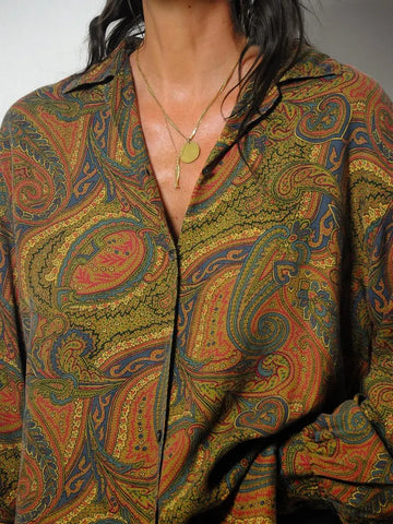 1990's Gap Paisley Print Blouse