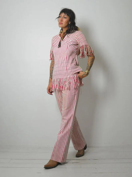 1950's Fringe Striped Pant Set