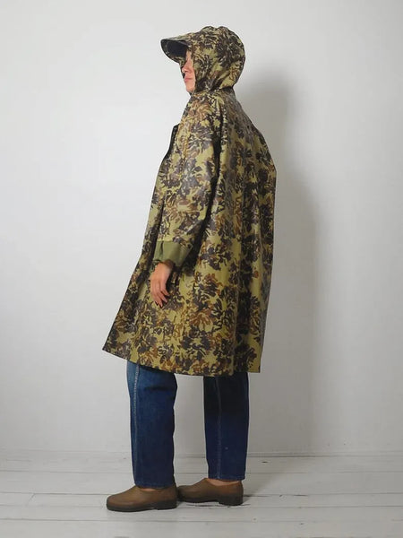 1980's Oversized Camo Rain Jacket
