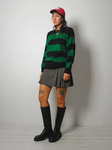 Forest Green Striped Sweater