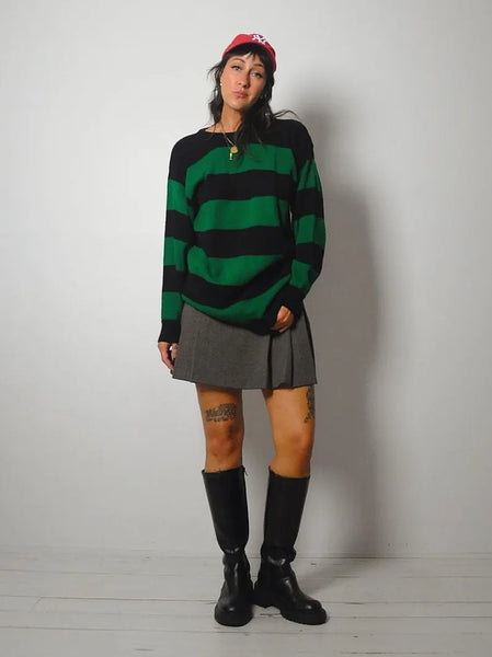 Forest Green Striped Sweater