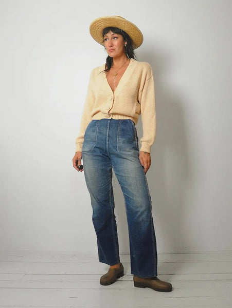 1980's Peach Cotton Cardigan