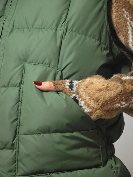 70's Forest Green Puffer Down Vest