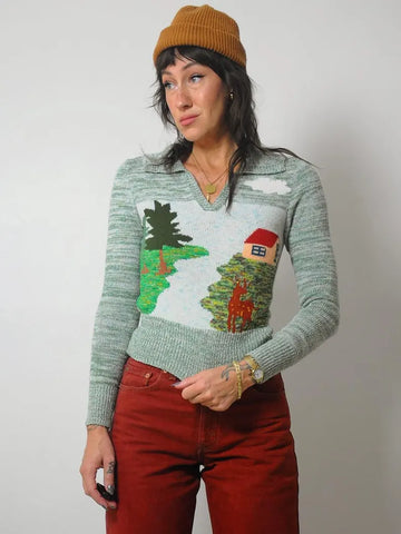 1970's Deer Woodland Sweater