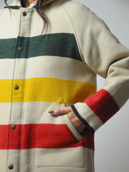 1980's Woolrich Hooded Blanket Coat