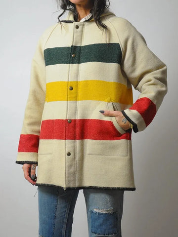 1980's Woolrich Hooded Blanket Coat