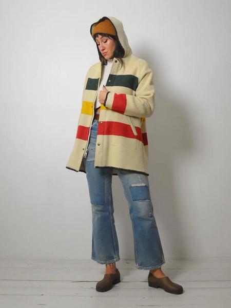 1980's Woolrich Hooded Blanket Coat