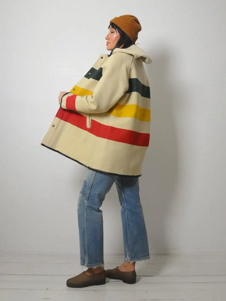 1980's Woolrich Hooded Blanket Coat