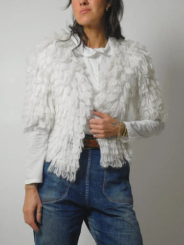 1980's Shaggy Cropped Cardigan