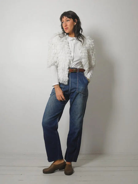 1980's Shaggy Cropped Cardigan