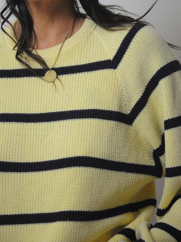 LL Bean Ribbed Striped Sweater