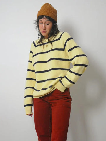 LL Bean Ribbed Striped Sweater