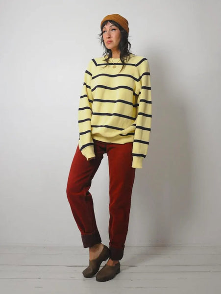 LL Bean Ribbed Striped Sweater