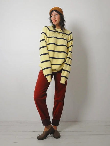 LL Bean Ribbed Striped Sweater