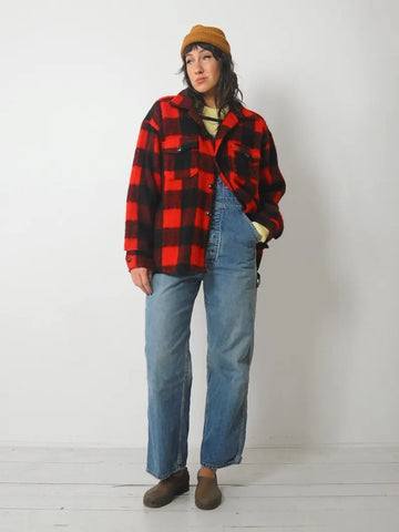 1960's Hudson Bay Plaid Wool Shacket
