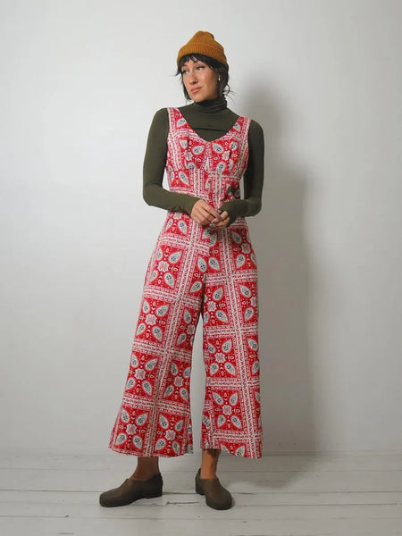 70's Wide Leg Bandana Jumpsuit