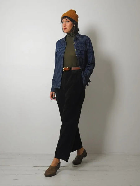 80's Pinstriped Denim Shirt