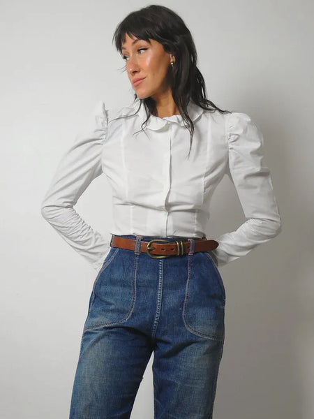 1980's Levi's Puff Shoulder Blouse