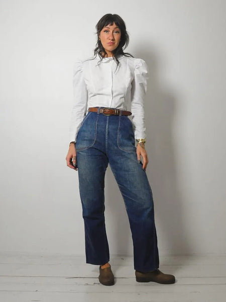 1980's Levi's Puff Shoulder Blouse