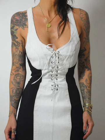 1980's Leather Corset Dress