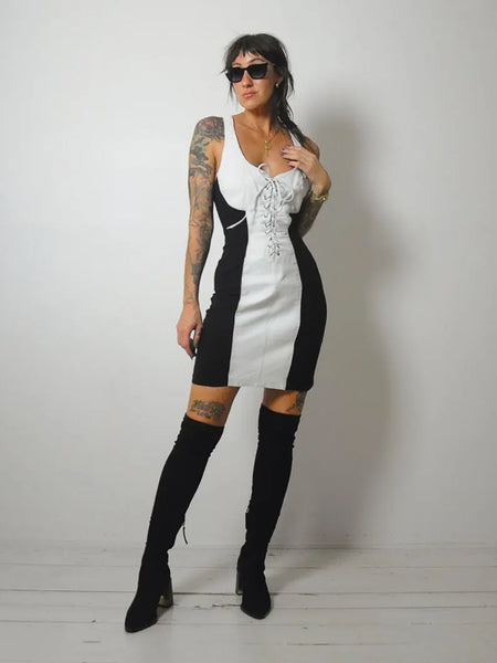 1980's Leather Corset Dress