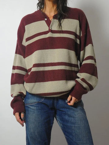 1980's Oversized Striped Sweater