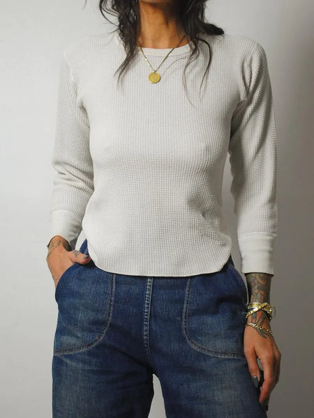 1980's Ivory Waffle Thermal