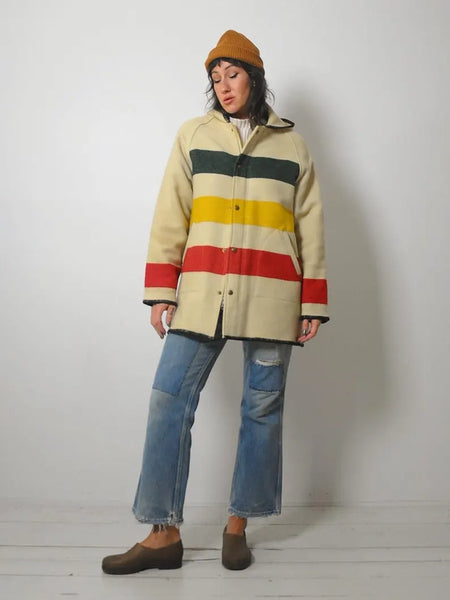 1980's Woolrich Hooded Blanket Coat