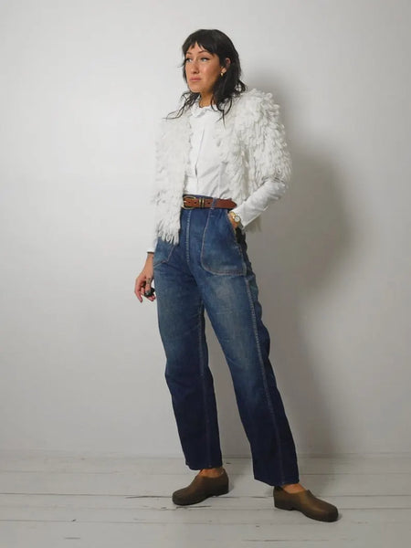 1980's Shaggy Cropped Cardigan